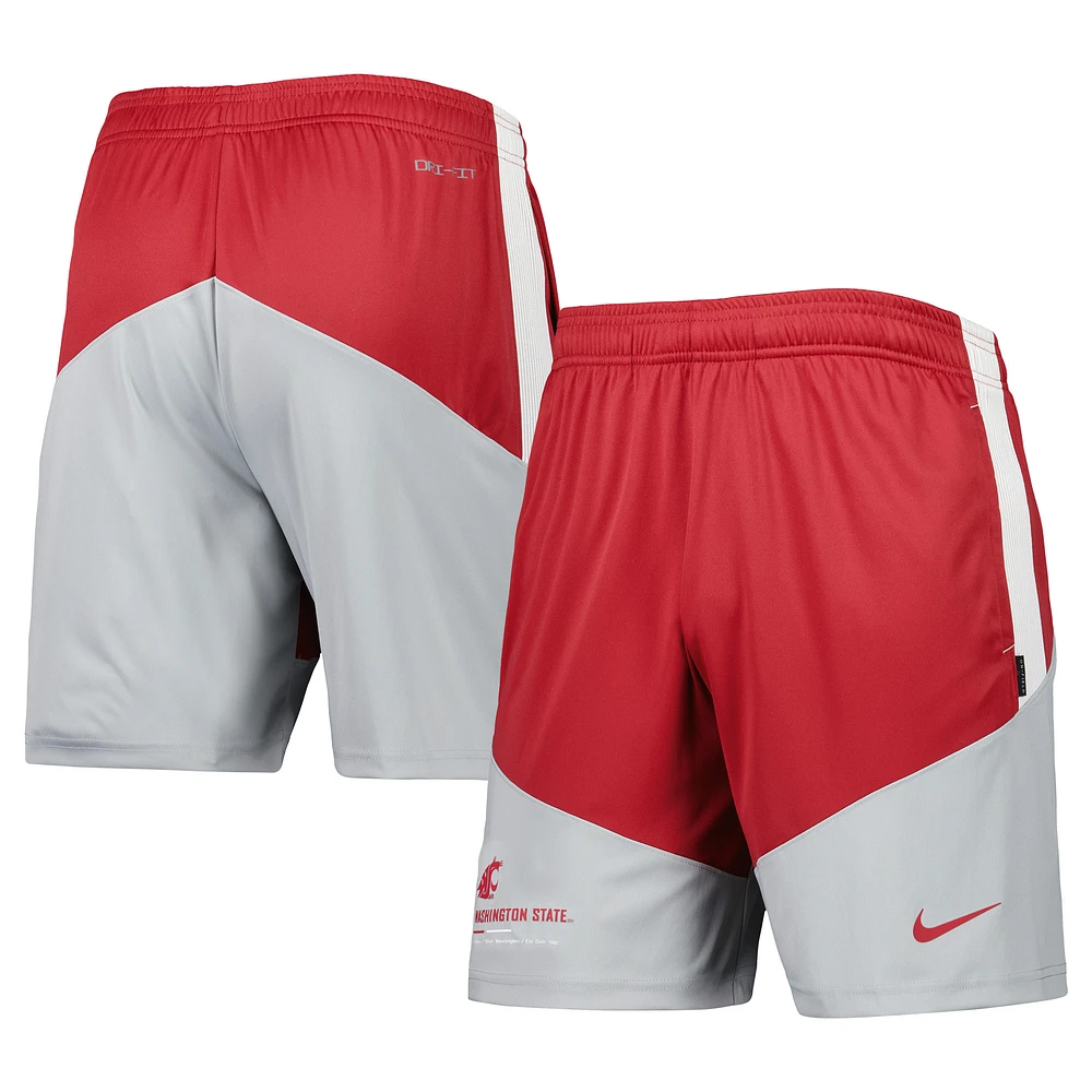 Men's Nike Crimson/Gray Washington State Cougars Performance Player Shorts