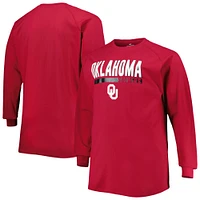 Men's Crimson Oklahoma Sooners Big & Tall Two-Hit Long Sleeve T-Shirt