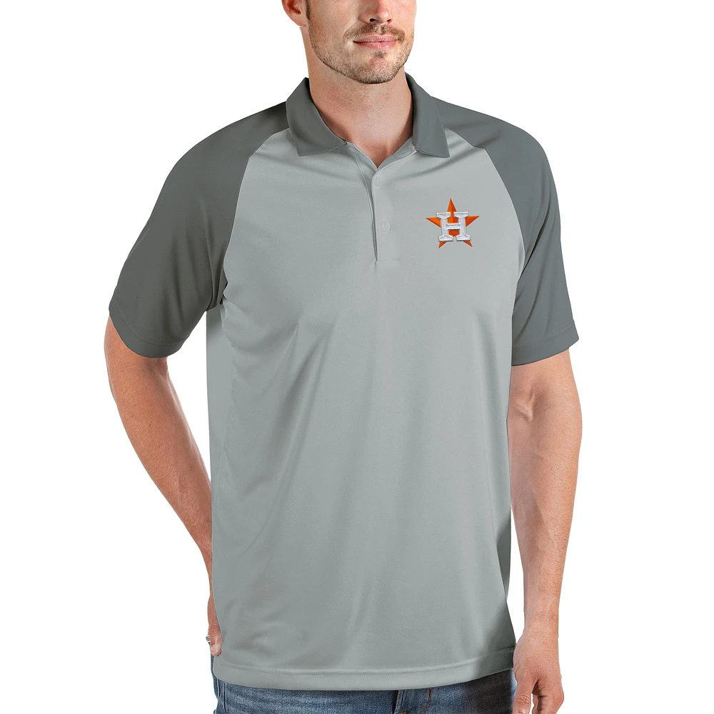 Men's Antigua Gray Houston Astros Nova Polo
