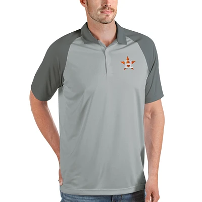Men's Antigua Gray Houston Astros Nova Polo