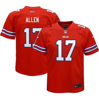 Youth Nike Josh Allen Red Buffalo Bills Game - Jersey