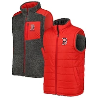 Men's G-III Sports by Carl Banks Red/Charcoal Boston Red Sox Power Hitter Reversible Full-Zip Vest