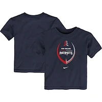 Toddler Nike Navy New England Patriots Icon Wordmark - T-Shirt