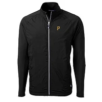 Men's Cutter & Buck Black Pittsburgh Pirates Big & Tall Adapt Eco Knit Full-Zip Jacket