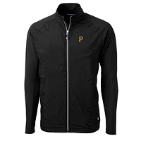 Men's Cutter & Buck Black Pittsburgh Pirates Big & Tall Adapt Eco Knit Full-Zip Jacket