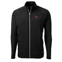 Men's Cutter & Buck Black Cincinnati Reds Big & Tall Adapt Eco Knit Full-Zip Jacket