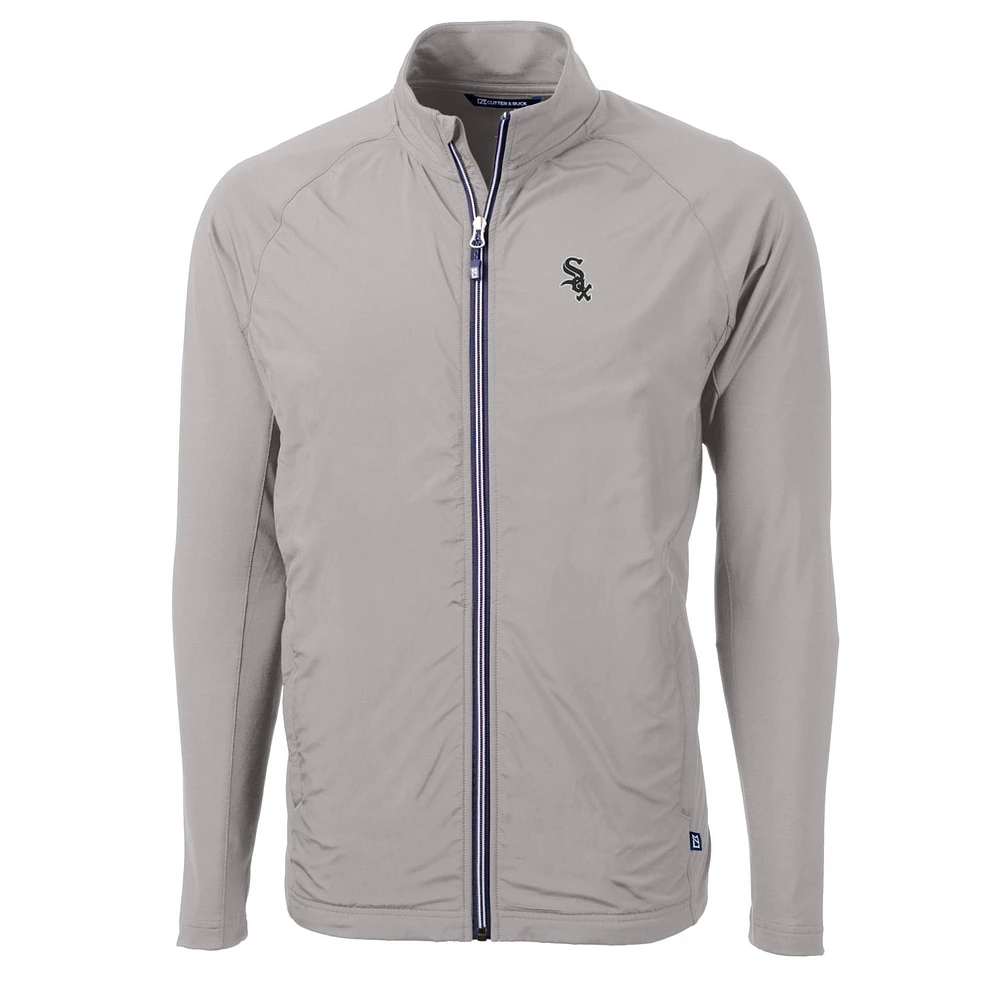 Men's Cutter & Buck Gray Chicago White Sox Big & Tall Adapt Eco Knit Full-Zip Jacket