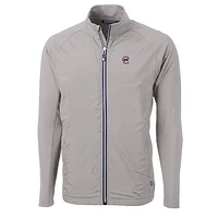 Men's Cutter & Buck Gray Chicago Cubs Big Tall Adapt Eco Knit Full-Zip Jacket