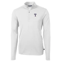 Men's Cutter & Buck Texas Rangers Big & Tall Virtue Eco Pique Quarter-Zip Pullover Jacket