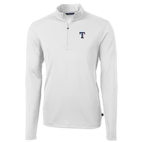 Men's Cutter & Buck Texas Rangers Big & Tall Virtue Eco Pique Quarter-Zip Pullover Jacket