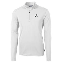 Men's Cutter & Buck Atlanta Braves Big & Tall Virtue Eco Pique Quarter-Zip Pullover Jacket