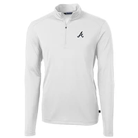 Men's Cutter & Buck Atlanta Braves Big & Tall Virtue Eco Pique Quarter-Zip Pullover Jacket