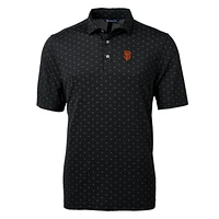 Men's Cutter & Buck Black San Francisco Giants Big Tall Virtue Eco Pique Tile Print Polo