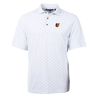 Men's Cutter & Buck White Baltimore Orioles Big Tall Virtue Eco Pique Tile Print Polo