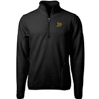 Men's Cutter & Buck Black Athletics Cascade Eco Sherpa Fleece Quarter-Zip Pullover Jacket