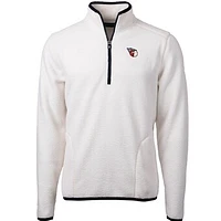Men's Cutter & Buck Navy Cleveland Guardians Cascade Eco Sherpa Fleece Quarter-Zip Pullover Jacket