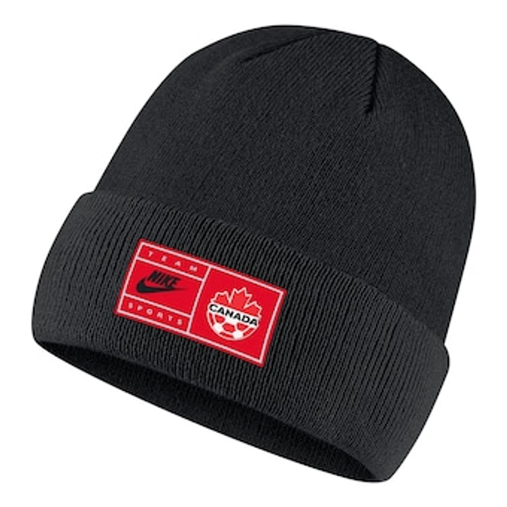 Men's Nike Black Canada Soccer Team Logo - Cuffed Knit Hat