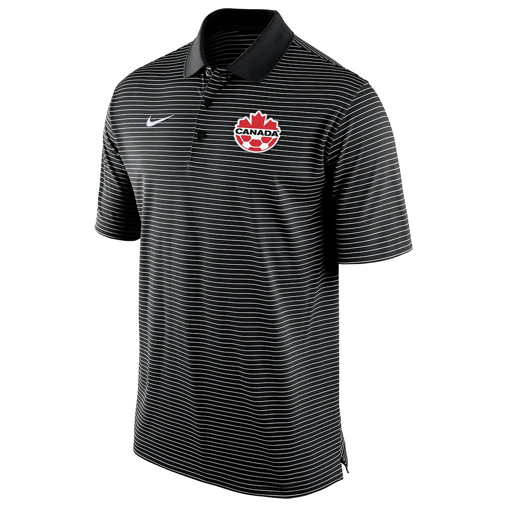 Men's Nike Black Canada Soccer Stadium Stripe - Polo