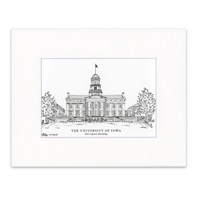 Iowa Hawkeyes 8'' x 10'' College Art Old Capitol Building Print