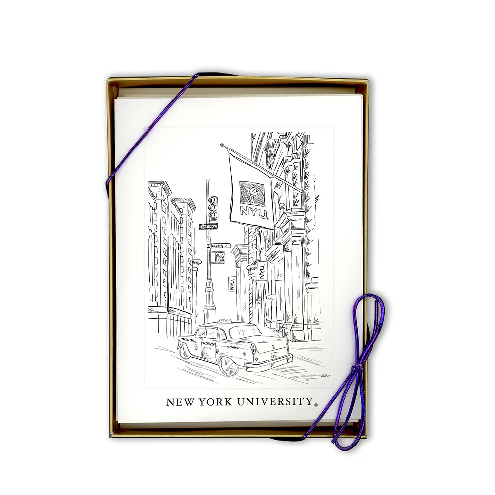 NYU Violets 10-Pack NYC Campus Streets Note Card Set