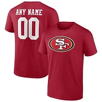 Men's Scarlet San Francisco 49ers Team Authentic Personalized Name & Number T-Shirt