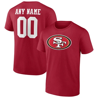 Men's Scarlet San Francisco 49ers Team Authentic Personalized Name & Number T-Shirt