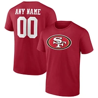 Men's Scarlet San Francisco 49ers Team Authentic Personalized Name & Number T-Shirt