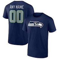 Men's College Navy Seattle Seahawks Team Authentic Personalized Name & Number T-Shirt