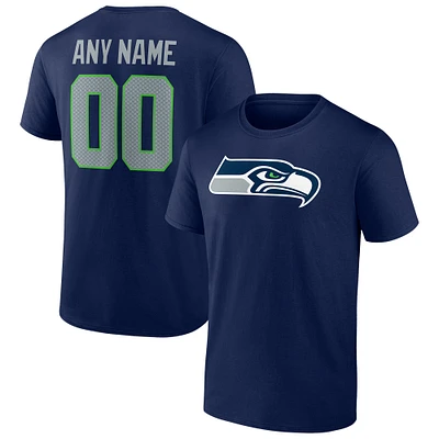 Men's College Navy Seattle Seahawks Team Authentic Personalized Name & Number T-Shirt