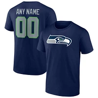 Men's College Navy Seattle Seahawks Team Authentic Personalized Name & Number T-Shirt