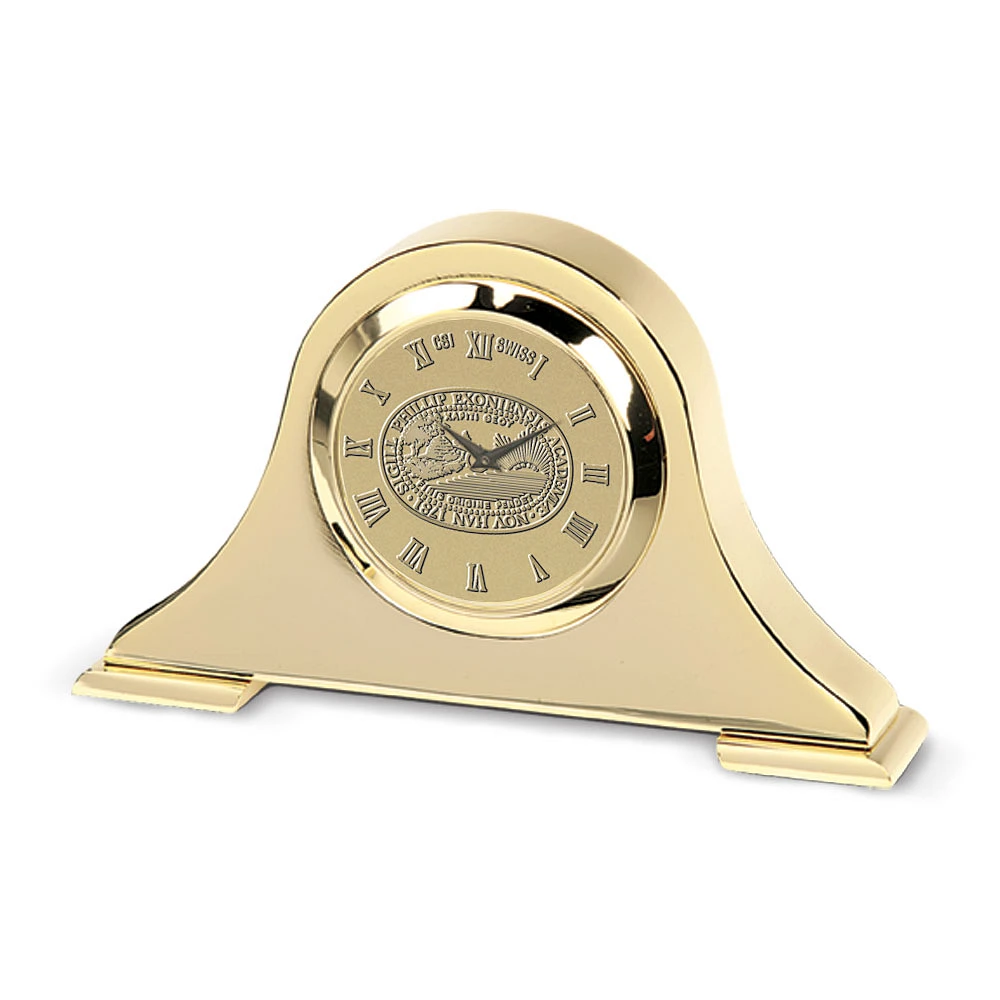 Phillips Exeter Academy Big Red Gold Napoleon Desk Clock