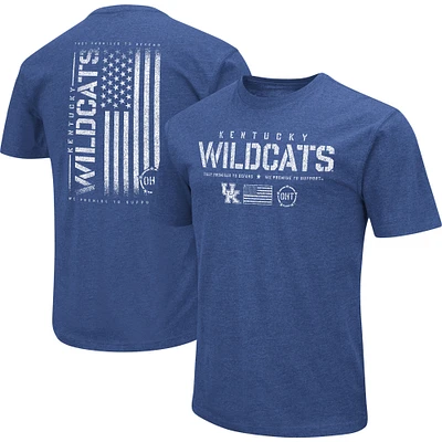 Men's Colosseum Royal Kentucky Wildcats OHT Military Appreciation Flag 2.0 T-Shirt