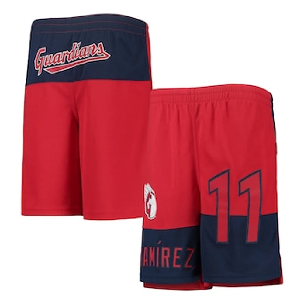 Youth Jose Ramirez Red Cleveland Guardians Pandemonium Name & Number Shorts