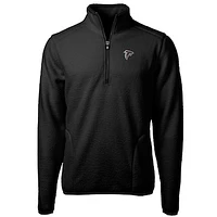 Men's Cutter & Buck Black Atlanta Falcons Cascade Eco Sherpa Fleece Quarter-Zip Pullover Jacket