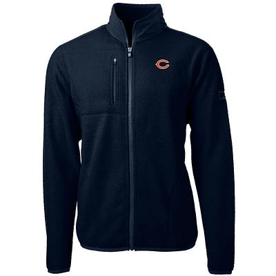 Men's Cutter & Buck Navy Chicago Bears Cascade Eco Sherpa Fleece Full-Zip Jacket