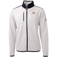 Men's Cutter & Buck White Chicago Bears Cascade Eco Sherpa Fleece Full-Zip Jacket