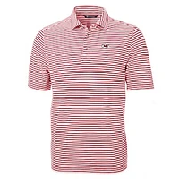 Men's Cutter & Buck Red Kansas City Chiefs Virtue Eco Pique Stripe Polo