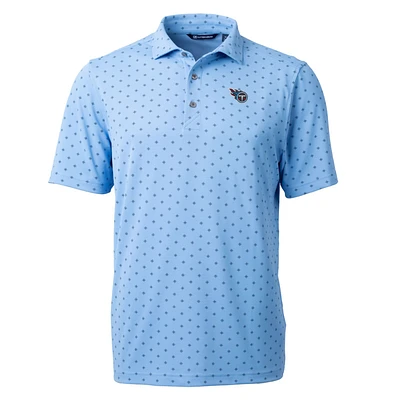 Men's Cutter & Buck Light Blue Tennessee Titans Virtue Eco Pique Tile Print Polo