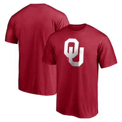 Men's Majestic Crimson Oklahoma Sooners Primary Logo T-Shirt