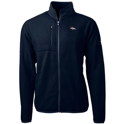 Men's Cutter & Buck Navy Denver Broncos Big Tall Cascade Eco Sherpa Fleece Full-Zip Jacket