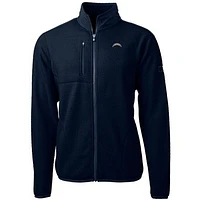 Men's Cutter & Buck Navy Los Angeles Chargers Big Tall Cascade Eco Sherpa Fleece Full-Zip Jacket