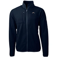 Men's Cutter & Buck Navy Los Angeles Chargers Big Tall Cascade Eco Sherpa Fleece Full-Zip Jacket