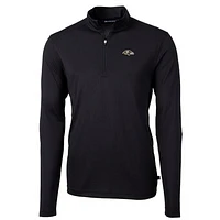 Men's Cutter & Buck Baltimore Ravens Big Tall Virtue Eco Pique Quarter-Zip Pullover Jacket