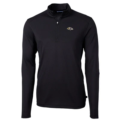 Men's Cutter & Buck Baltimore Ravens Big Tall Virtue Eco Pique Quarter-Zip Pullover Jacket