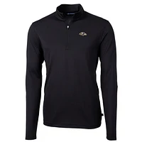 Men's Cutter & Buck Baltimore Ravens Big Tall Virtue Eco Pique Quarter-Zip Pullover Jacket