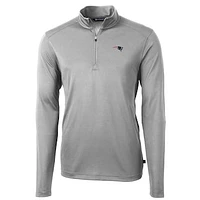 Men's Cutter & Buck Gray New England Patriots Big & Tall Virtue Eco Pique Quarter-Zip Pullover Jacket