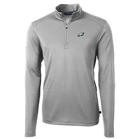 Men's Cutter & Buck Gray Philadelphia Eagles Big Tall Virtue Eco Pique Quarter-Zip Pullover Jacket