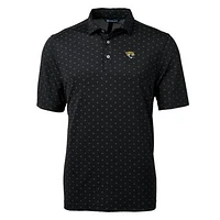 Men's Cutter & Buck Black Jacksonville Jaguars Big Tall Virtue Eco Pique Tile Polo