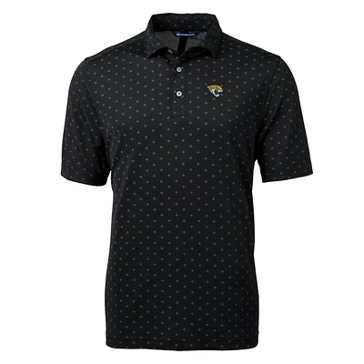 Men's Cutter & Buck Black Jacksonville Jaguars Big Tall Virtue Eco Pique Tile Polo