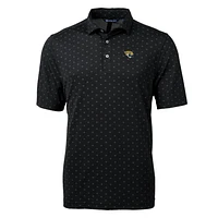 Men's Cutter & Buck Black Jacksonville Jaguars Big Tall Virtue Eco Pique Tile Polo